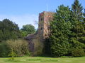 The church across the south lawn